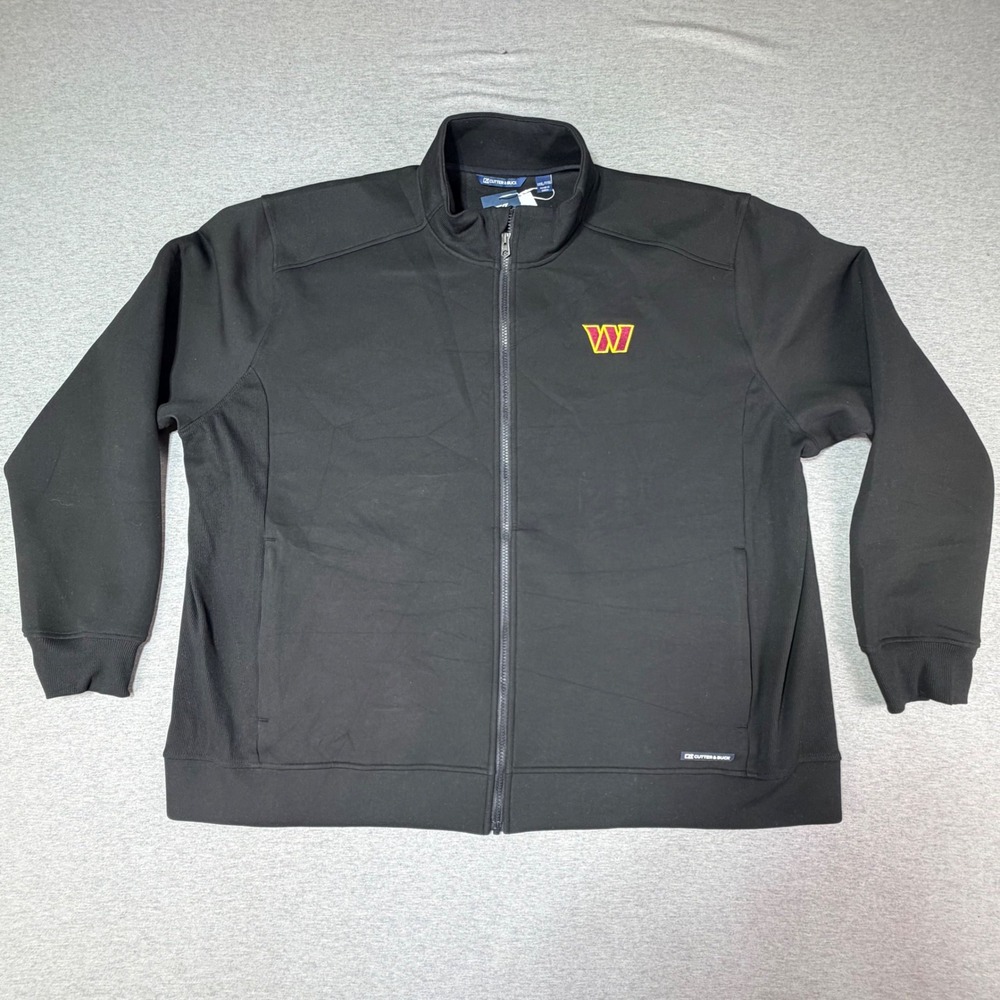 Cutter & Buck Washington Commanders Roam Eco Full Zip Jacket Mens 3XL Black NWT